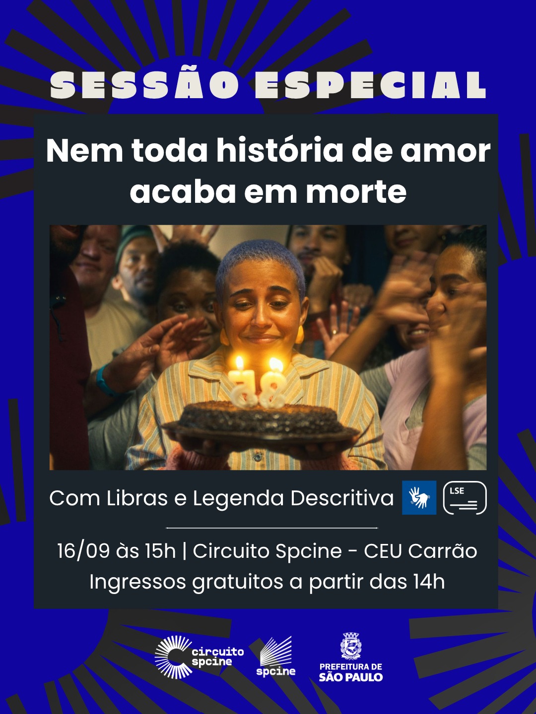 Nem Toda História de Amor Acaba em Morte: sessão acessível no Carrão em 16 de setembro